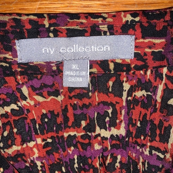NY Collection Xl blouse red black lightweight - Picture 3 of 6